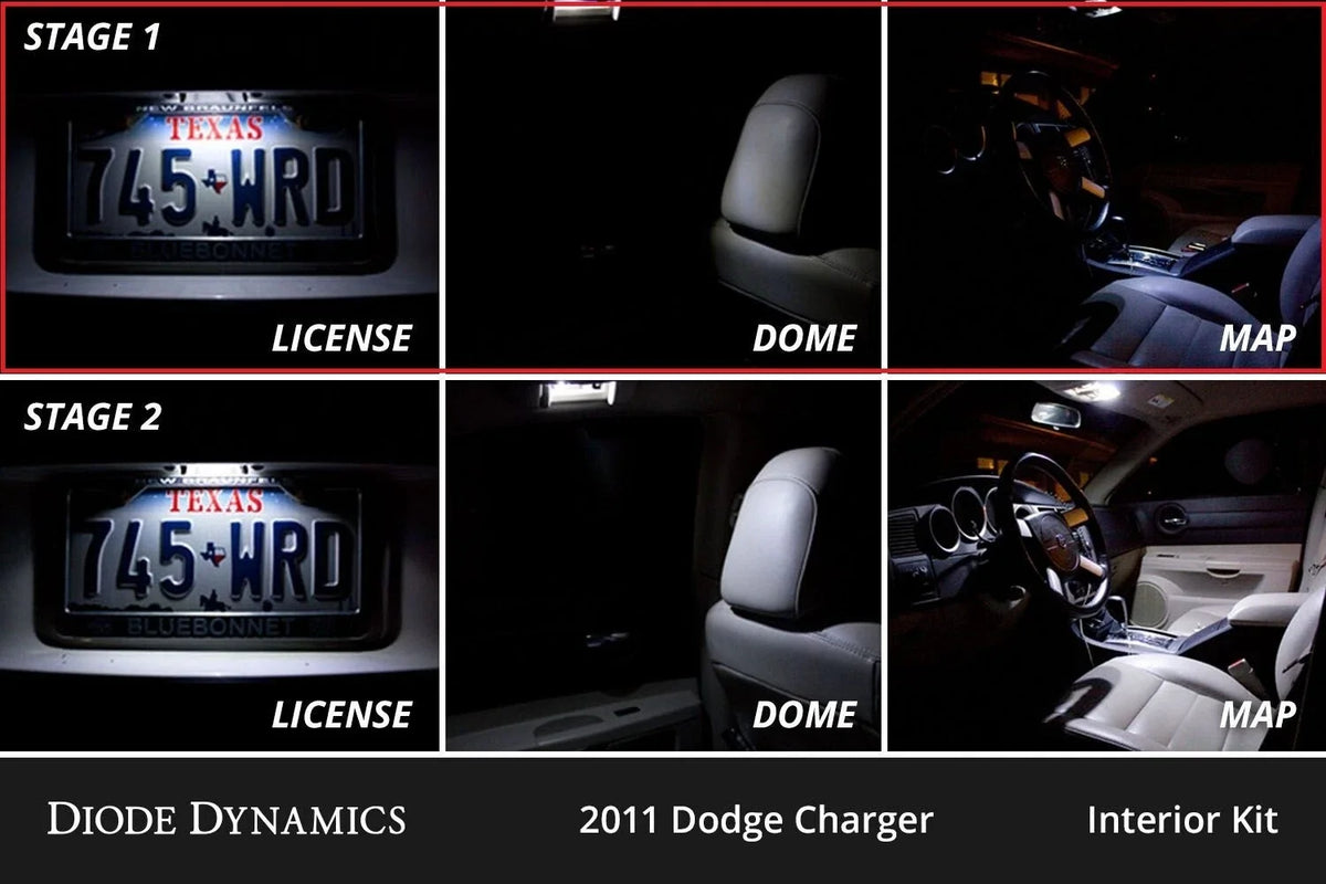 Interior LED Kit Cool White Stage 1 for Dodge Charger (2011–2023)