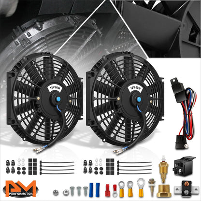 2X 10" Electric Radiator Cooling Fan for Universal Applications (12V)