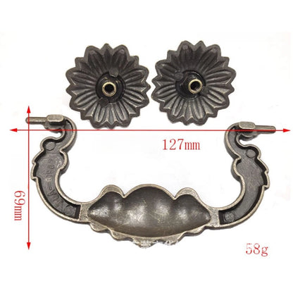 2X Zinc Alloy Double Hole Door Handle for Cabinet Wardrobe 127x98x55mm