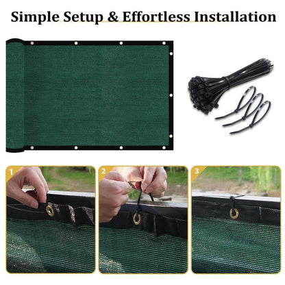 4x50 Heavy Duty Privacy Screen for Outdoor Use - Green 170 GSM HDPE Mesh