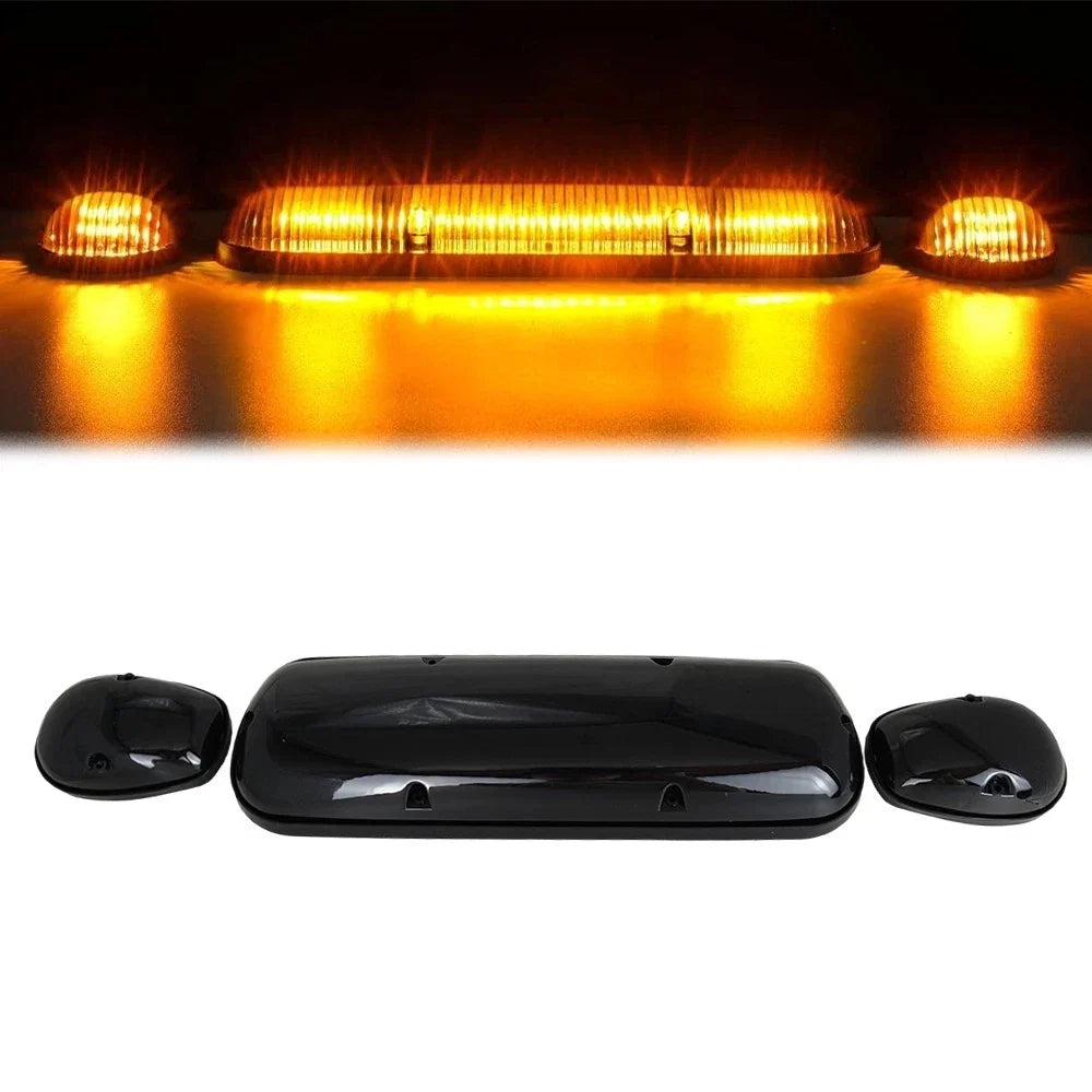 3pc Smoked Lens Cab Roof Marker Running Lights for Truck SUV