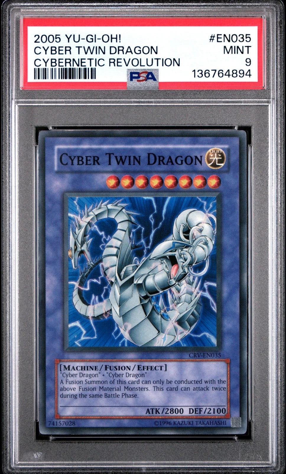 Cyber Twin Dragon for Yu-Gi-Oh! CRV-EN035 (2005) PSA 9