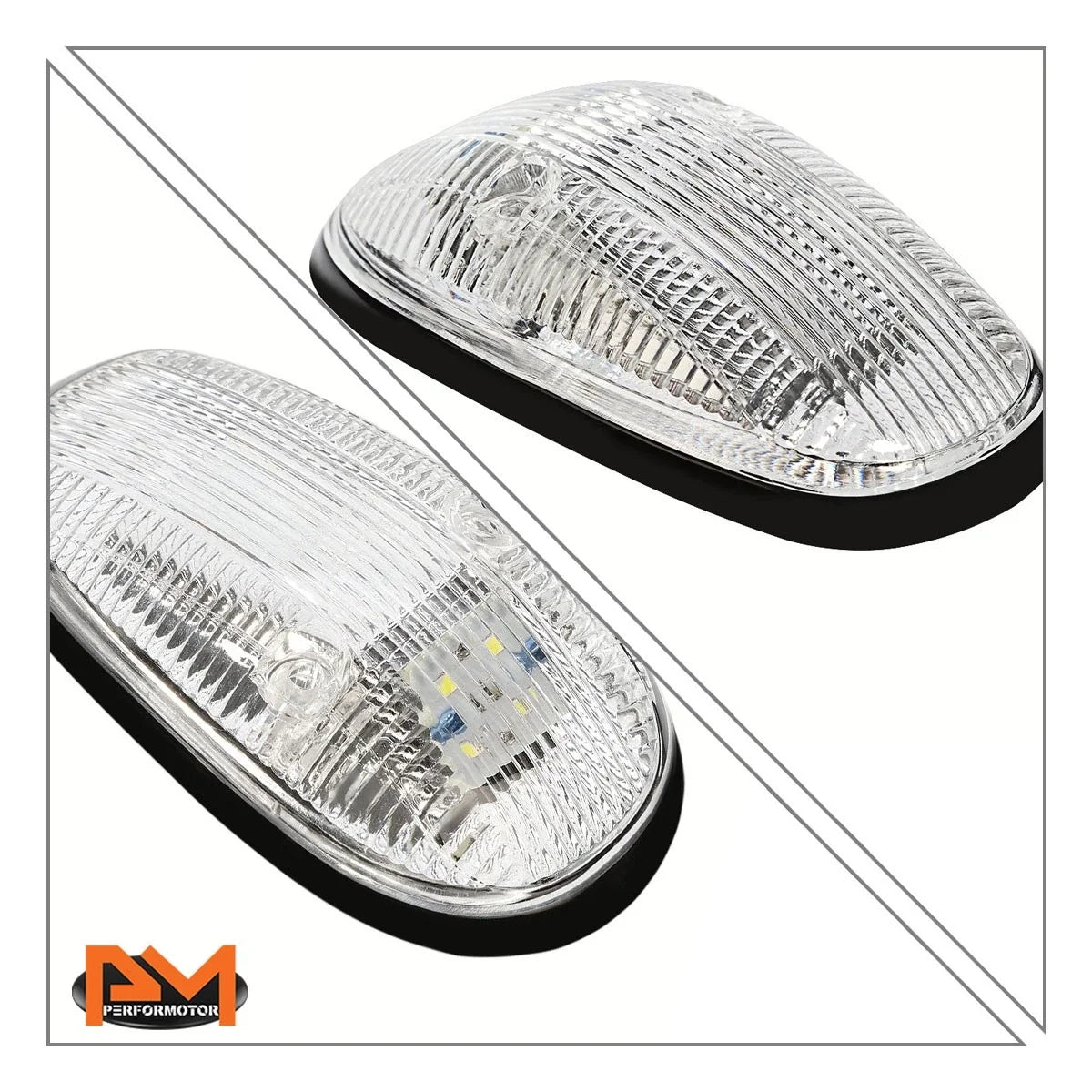 5Pcs Cab Roof Running Light Chrome Housing Blue LED for Dodge Ram (1999–2001)
