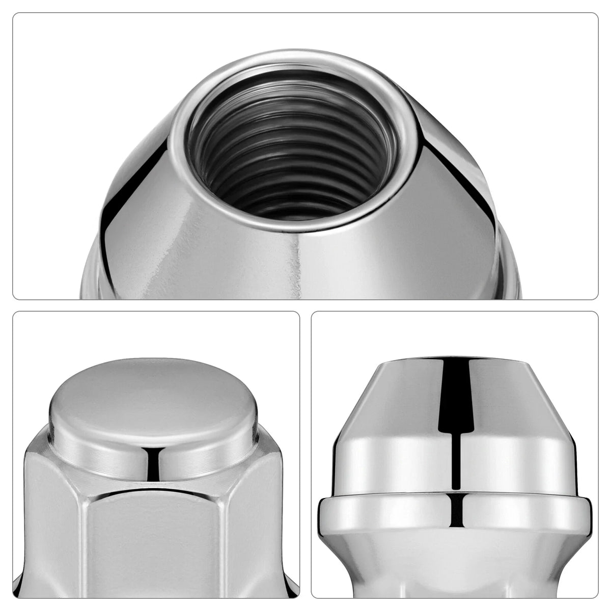 Chrome 14x1.5 Lug Nuts Acorn Seat for Ford F-150 Expedition Lincoln (2015–2024)