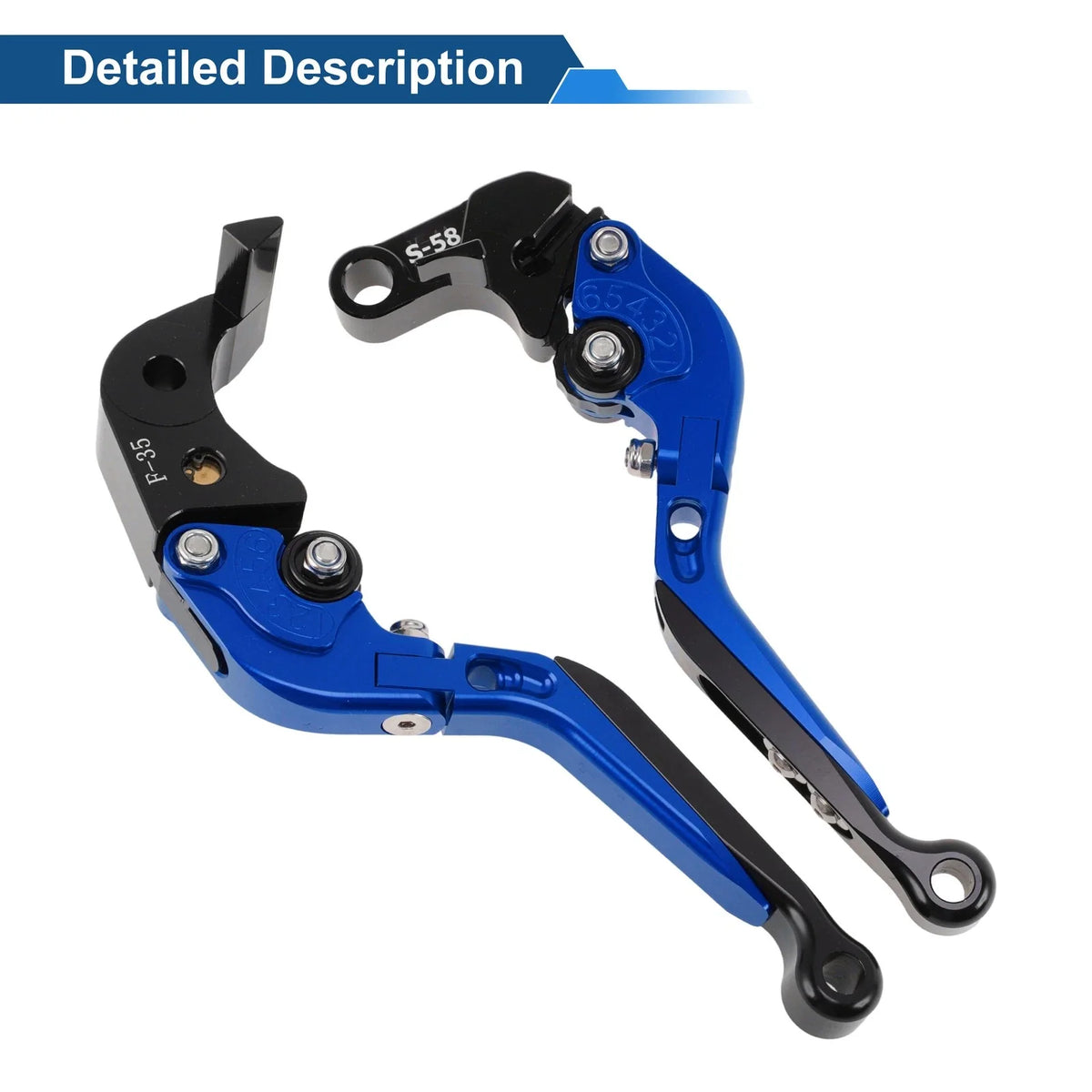 Brake Clutch Levers for Suzuki GSXR600 (2006–2025) 1 Pair Blue Handle Black End