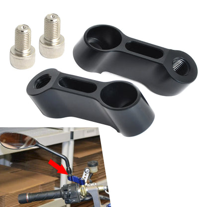 10mm CNC View Mirror Mount Risers for Suzuki Honda Kawasaki