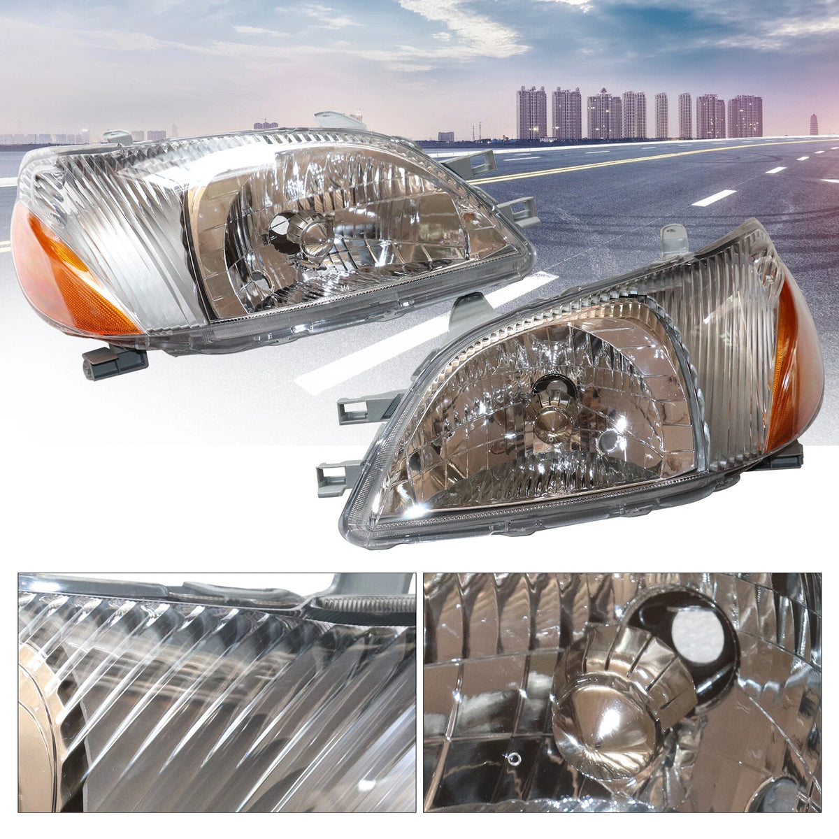 Set of 2 Headlights for Toyota Echo (2000–2002) 10822749