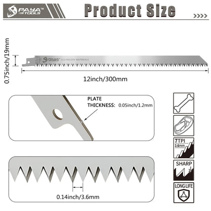 12-Inch Stainless Steel Reciprocating Saw Blades (Set of 2)