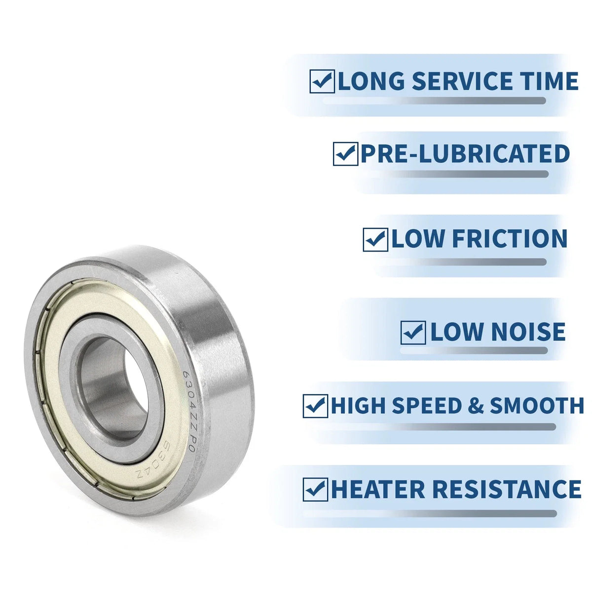 6304ZZ Deep Groove Ball Bearing for Scooter Skateboard (20x52x15mm)