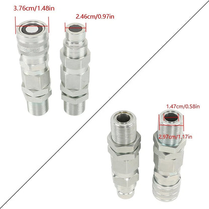 Hydraulic Quick-Connect Coupler for John Deere 35G 50C 260 325 CT332 (KV13884 AT312877)