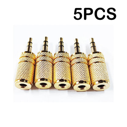 5Pcs 3.5mm Stereo TRS Male to Mono TS Female Audio Adapter