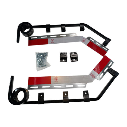 Pair Angled Fender Spring Mudflaps Hanger w/Reflector Kit for Semi Truck (902-033)