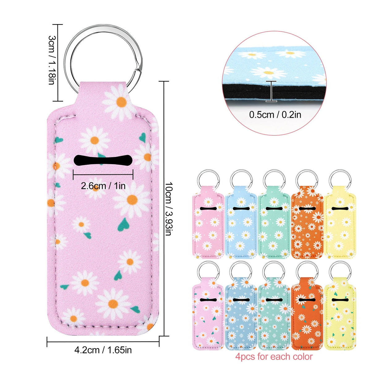 40PCS Lip Balm Holder Keychains for Travel Gifts