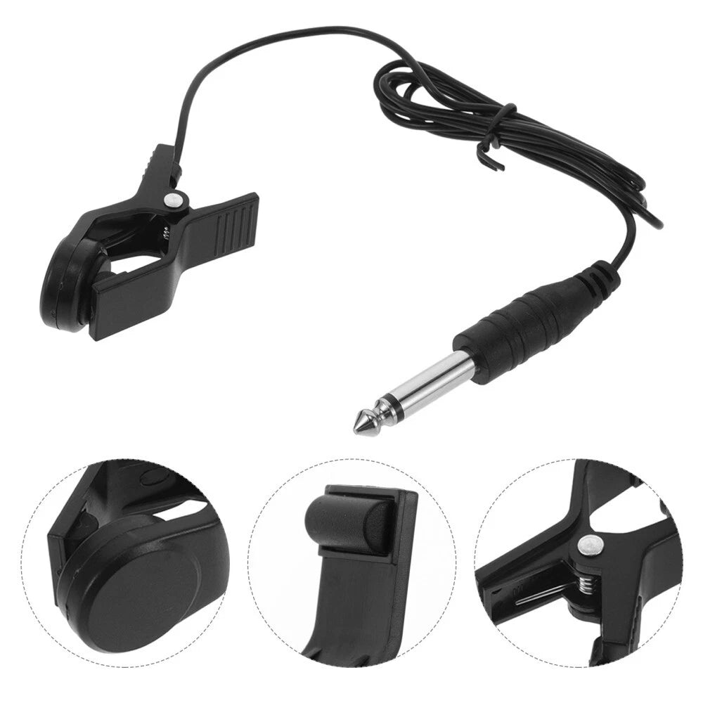 2X Black Universal Guitar Acoustic Clips for Piezo Contact Microphone