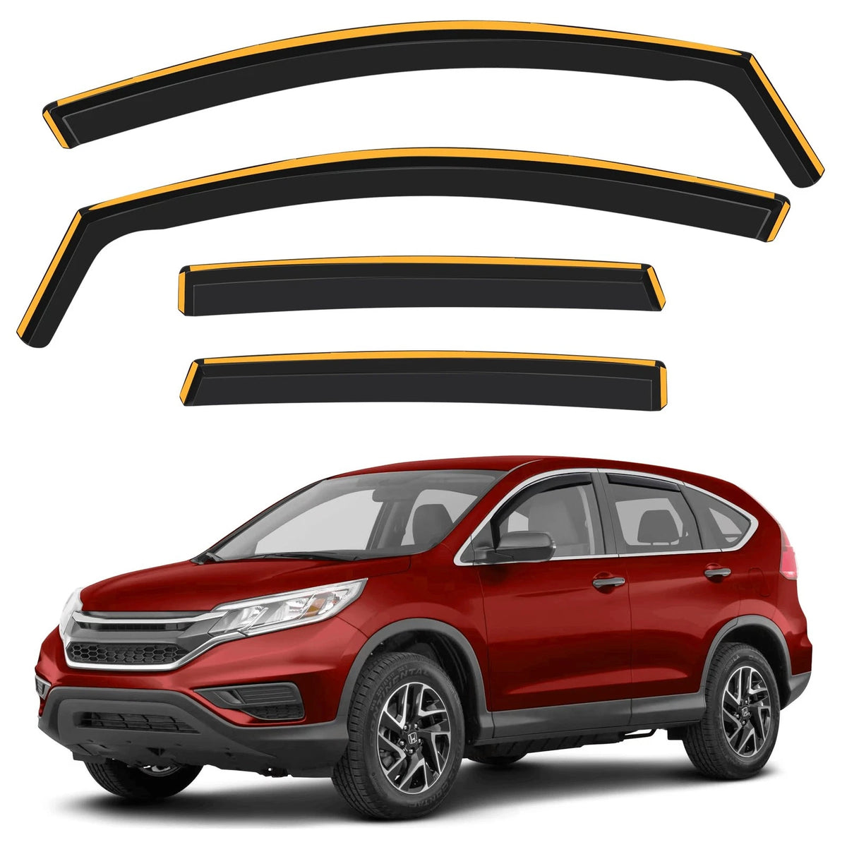 4X Shatterproof InChannel Rain Guards for Honda CRV (2012–2016)