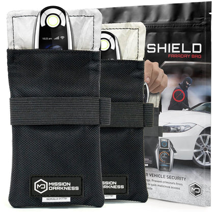 2X Mission Darkness Faraday Bag for Keyfobs (RF 2 Pack, Black)