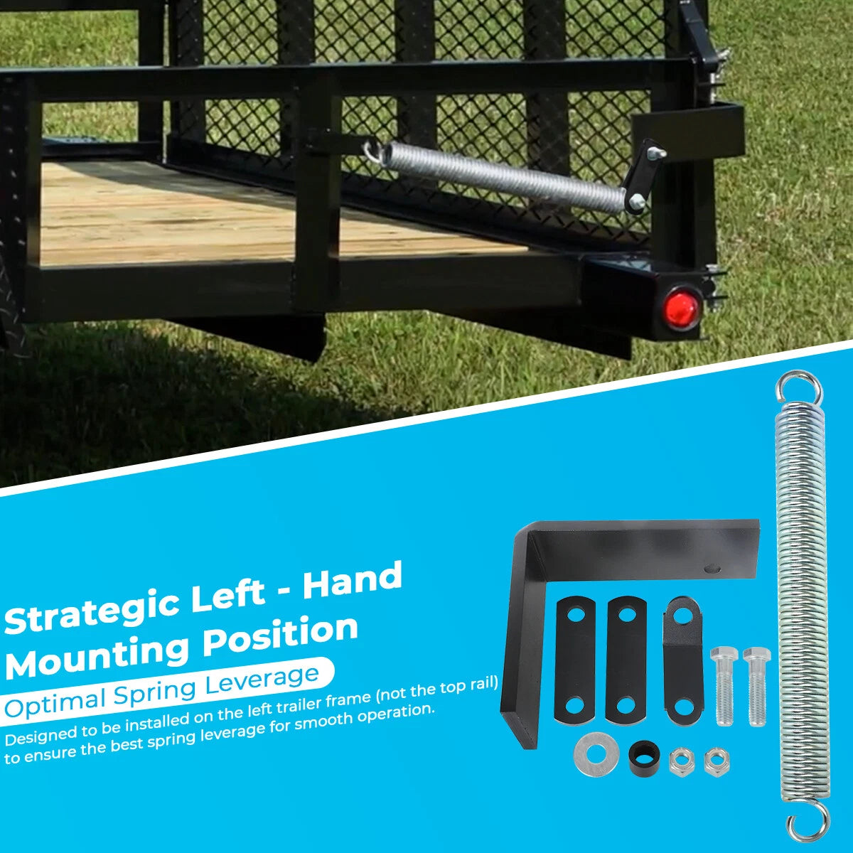 Trailer Tail Gate Spring Lift Assist Kit for Utility & Trailer Tailgates