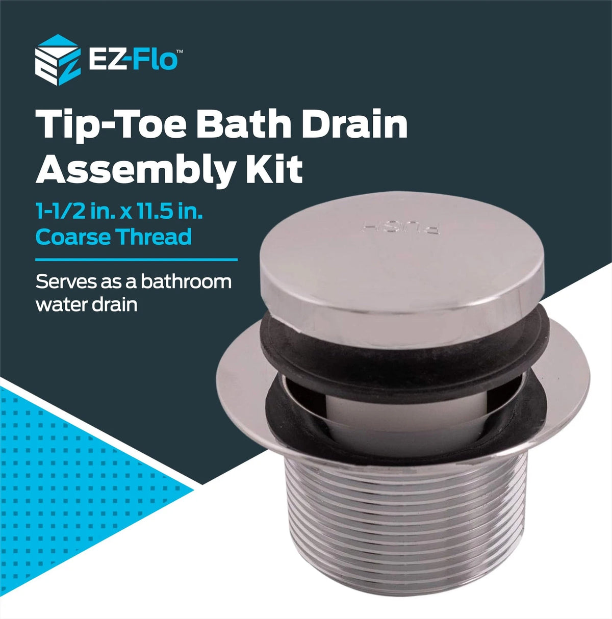 Chrome Plated Bath Drain Assembly Kit for Eastman 35235