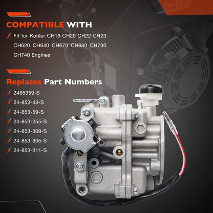 Carburetor Kit for Kohler CH640 CH740 CH22 CH23 CH620 CH680 (Fits 2485359-S 2485343-S)