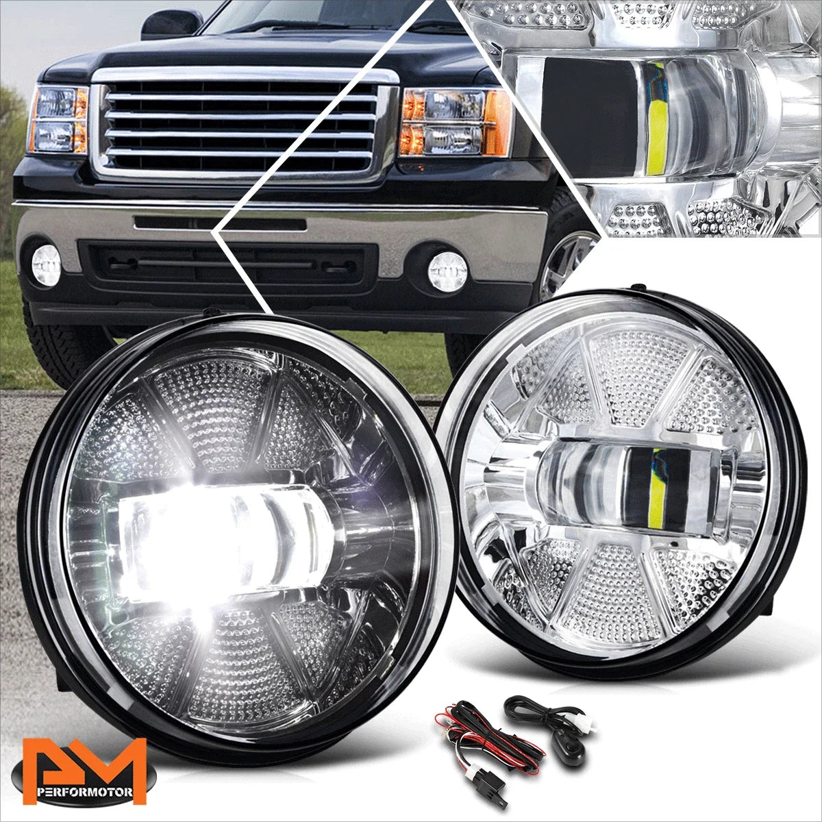 Full LED Projector Fog Lights for GMC Sierra 1500-3500 HD (2007–2014)