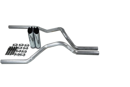 2.5" Dual Exhaust Kit for Chevy GMC 1500 Truck (1999–2006) No Muffler Slash Tips