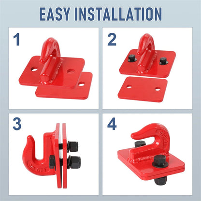 2X 3/8" Bolt On Grab Hooks for Loader Tractor Bucket (Heavy Duty)
