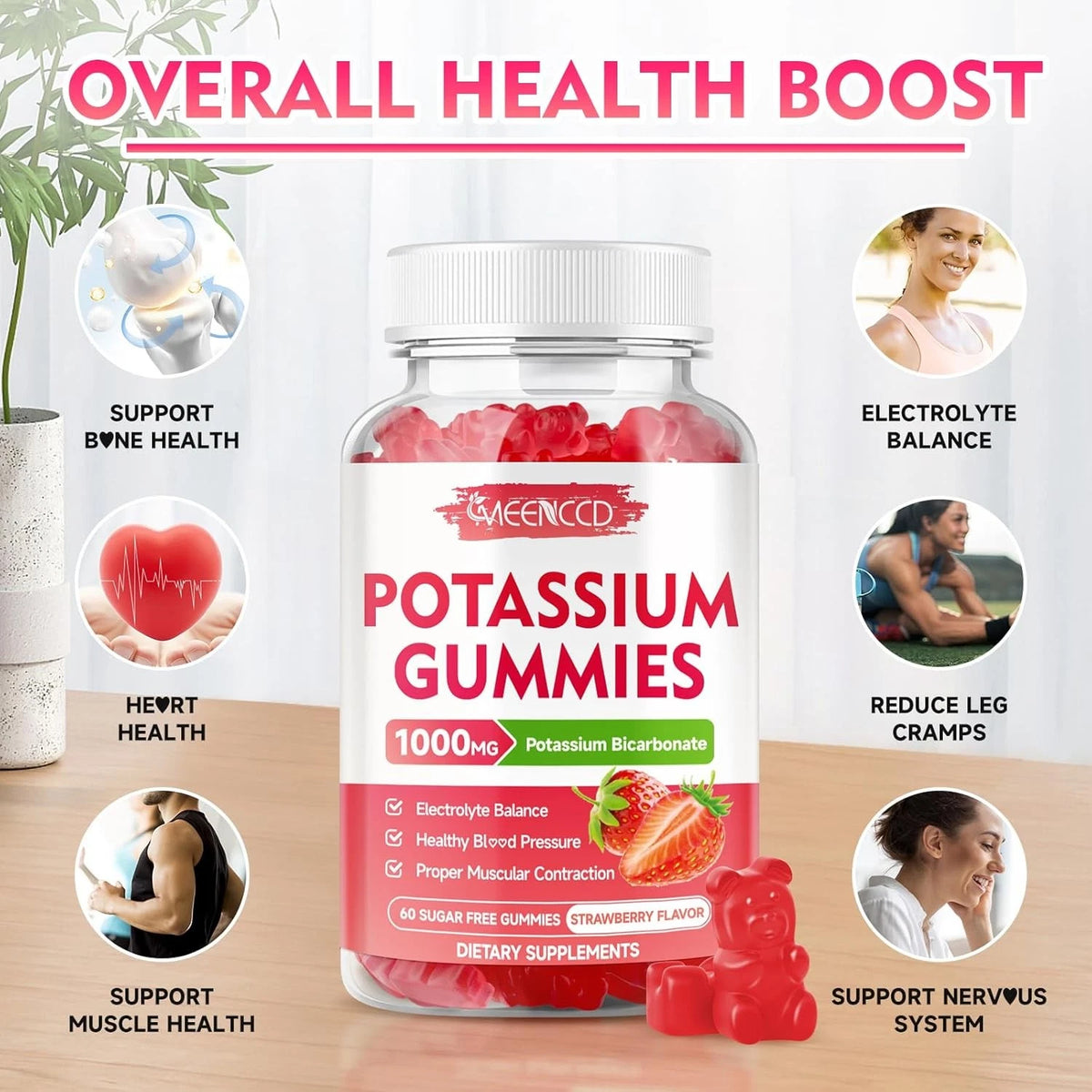 Potassium Gummies 1000mg for Health Supplement (Pack of 1)