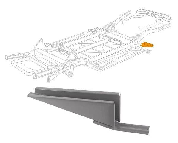 Rear Outrigger Nearside Left for VW T2 Bay (1967–1976) 211-703-163