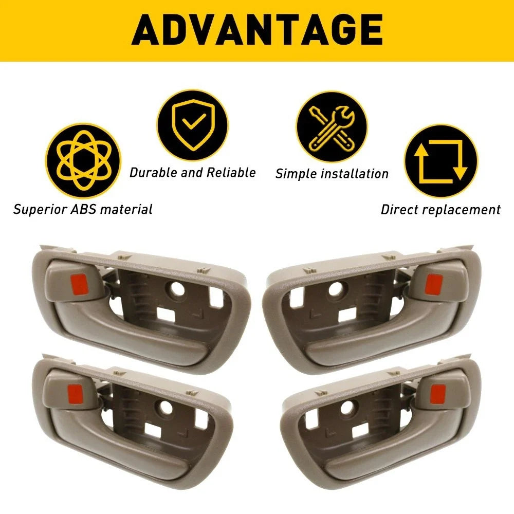 Set of 4 Door Handles for Toyota Camry (2002–2006) Beige Plastic
