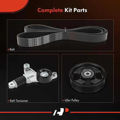 3X Serpentine Belt Drive Component Kit for Toyota RAV4 (2006–2008)