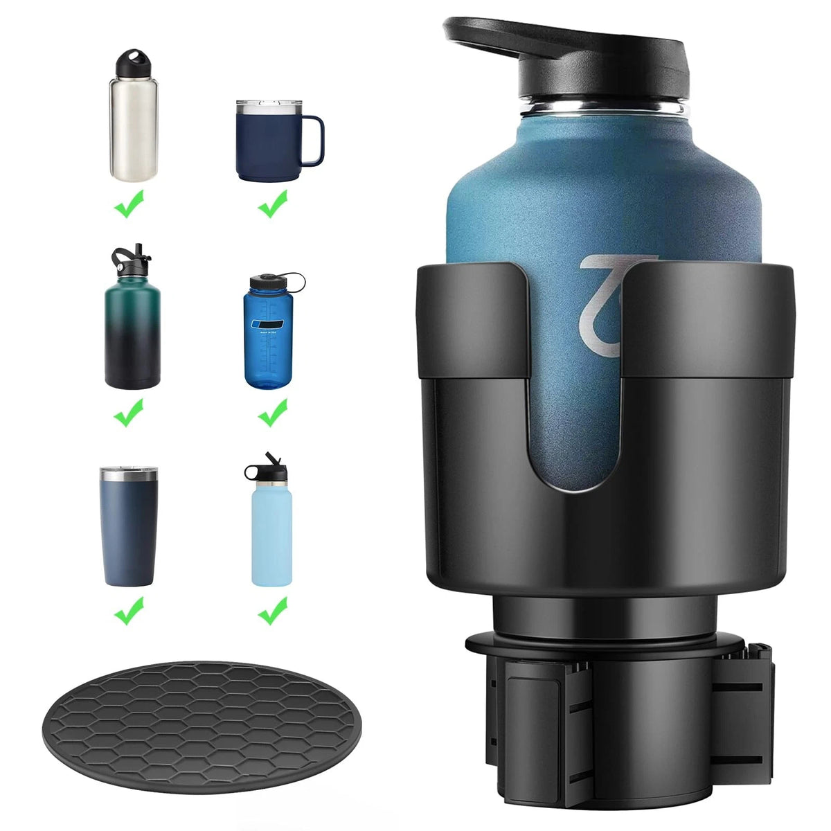 Car Cup Holder Expander for 3"-3.9" Vehicles (2010–2023)