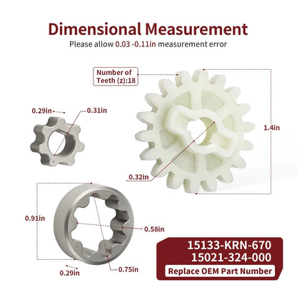 Oil Pump Driven Gear & Oil Pump Rotor Set for Honda CRF250R (2004–2009)