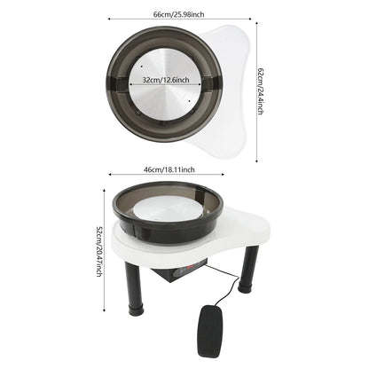 12.6in Ceramic Pottery Wheel for DIY Art Craft