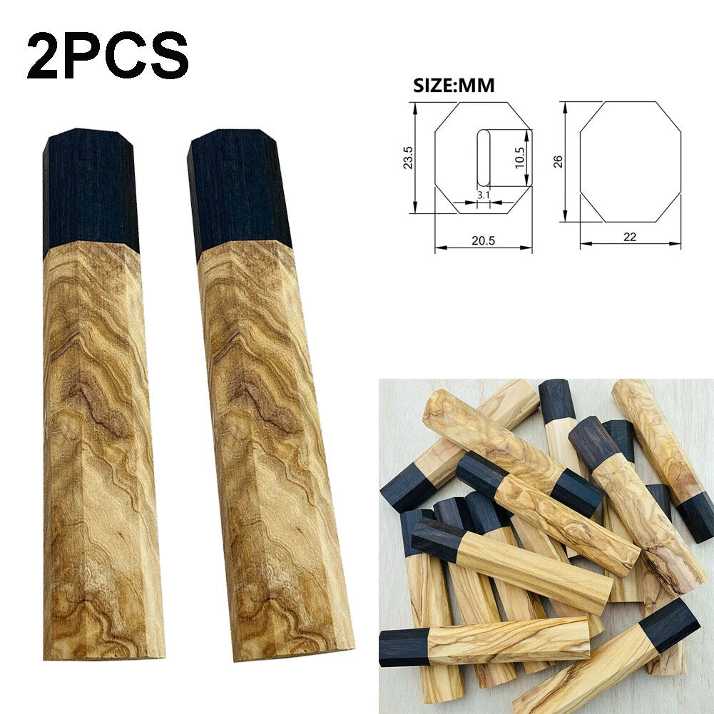 2X DIY Japanese Kitchen Knives Chef Knife Replacement Octagonal Handle