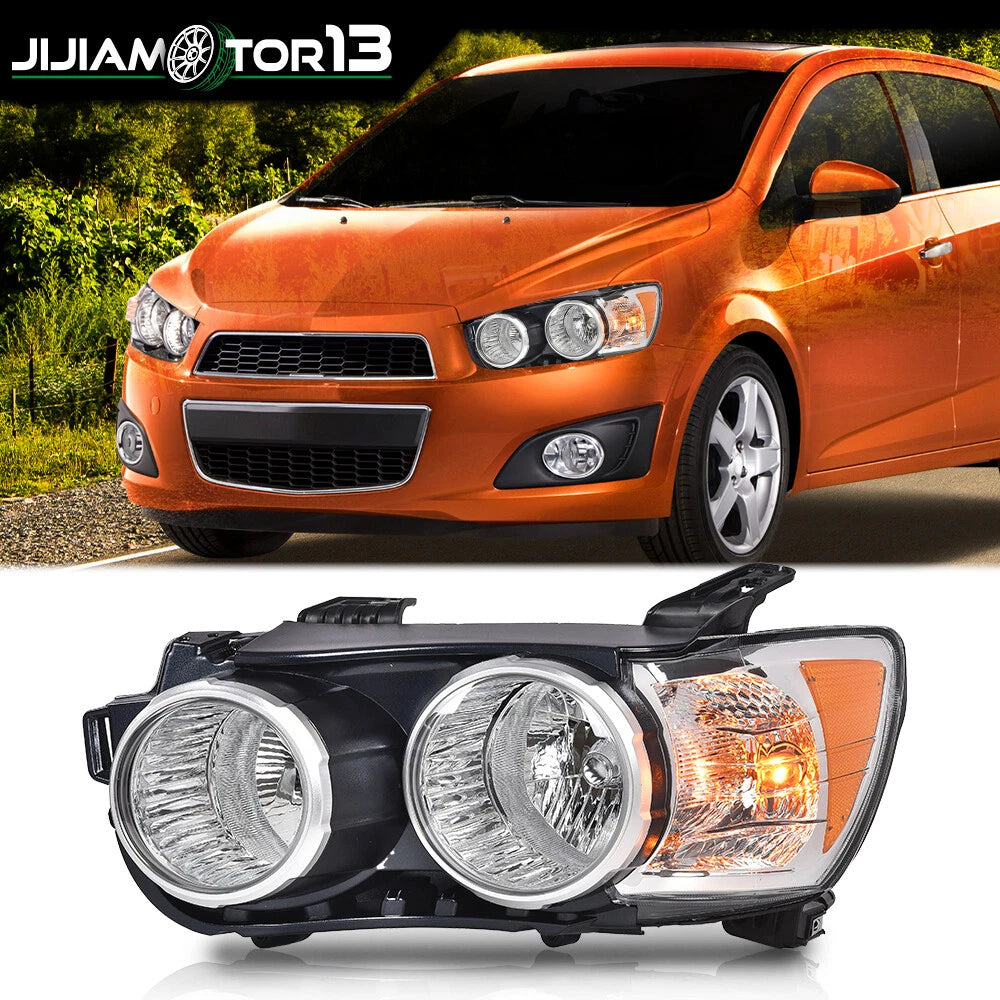 Chrome Amber Halogen Headlight for Chevy Sonic (2012–2016) J-02HLA45F7ABKL, 96830971, 96830972