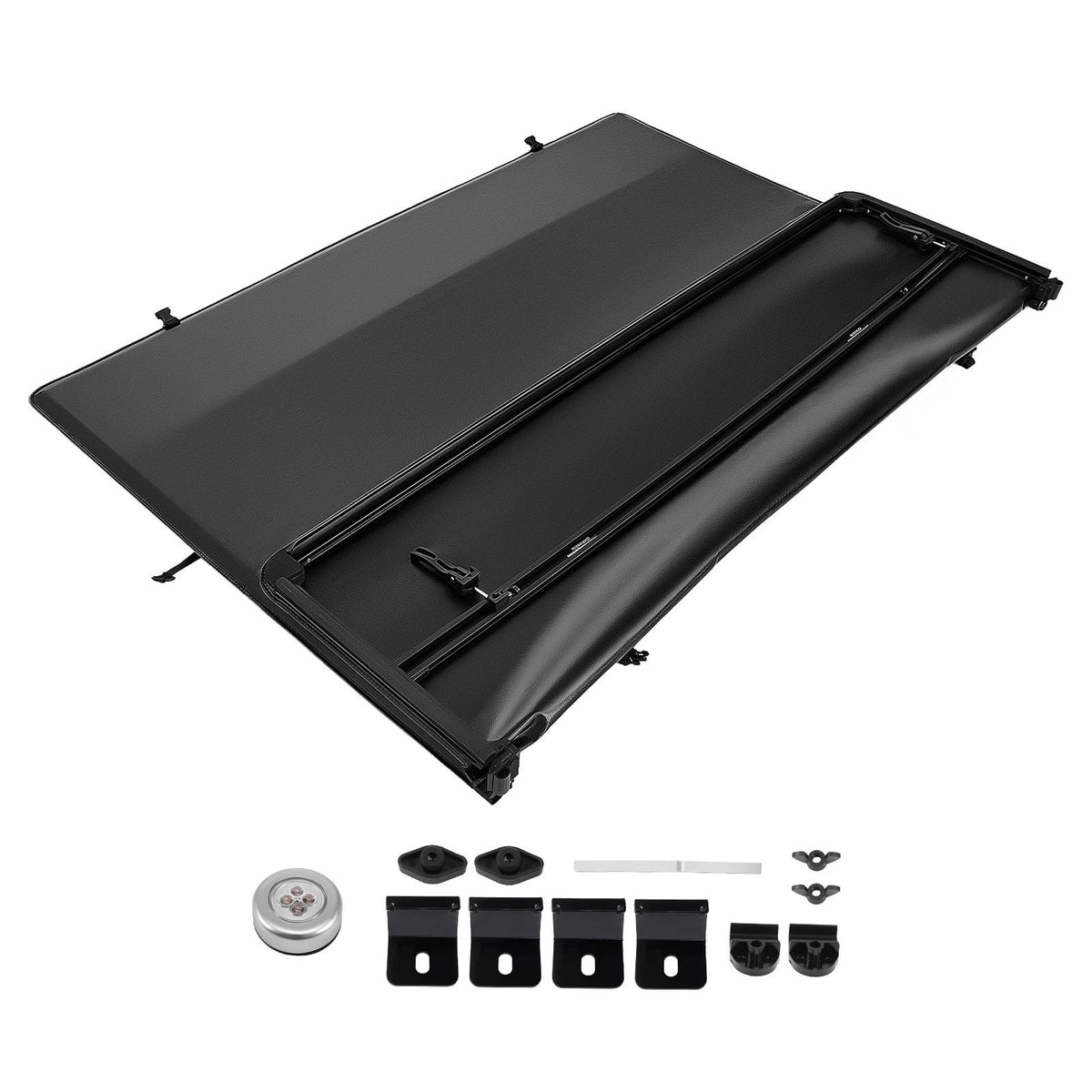 5 Ft Soft Tri-Fold Tonneau Cover for Honda Ridgeline (2017–2026) W/ Lamp