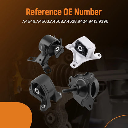 4X Engine Motor & Manual Trans Mount for Honda Civic SiR Si Hatchback (2002–2005)