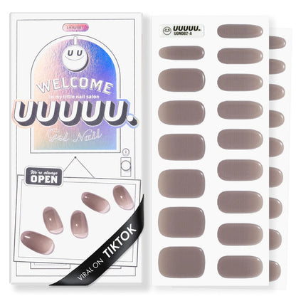 Set of 4 Semi Cured Gel Nail Strips for Cocoa Cream (UV Cocoa Cream)