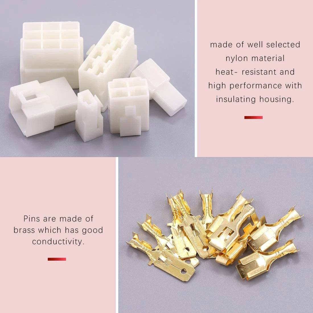 400Pcs 6.3MM Electrical Automotive Wire Connectors for