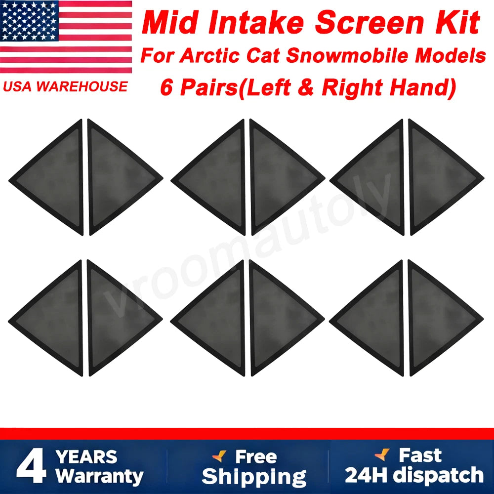 Set of 2 Mid Intake Screens for Arctic Cat Snowmobile (1616-337, 1616-336)