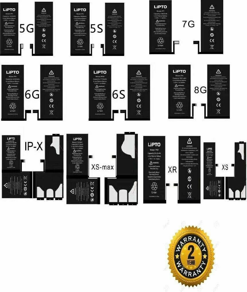 Replacement Battery for iPhone 6 6S 7 Plus 8 X XS XR MAX 11 12 (2014–2021)