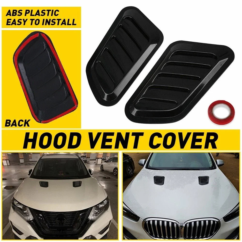 4X Air Hood Intake Flow Scoop Vent for Universal Black Car (All Years)