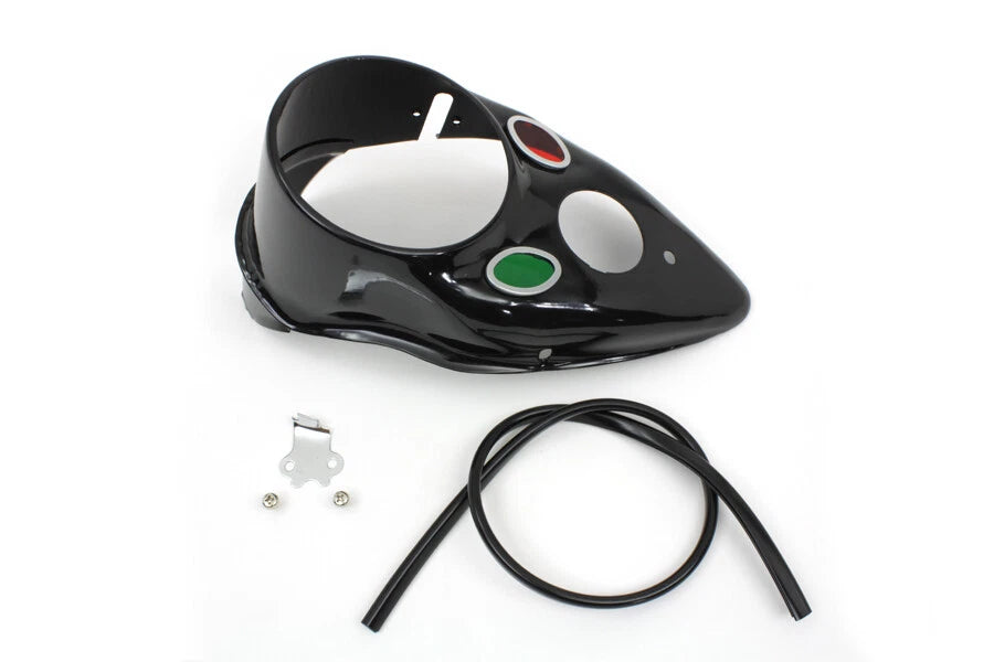 Black Replica Cateye Dash Panel for Harley Davidson EL FL WL (1939–1946)