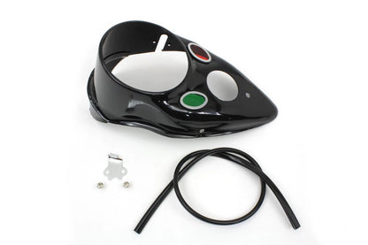 Black Replica Cateye Dash Panel for Harley Davidson EL FL WL (1939–1946)