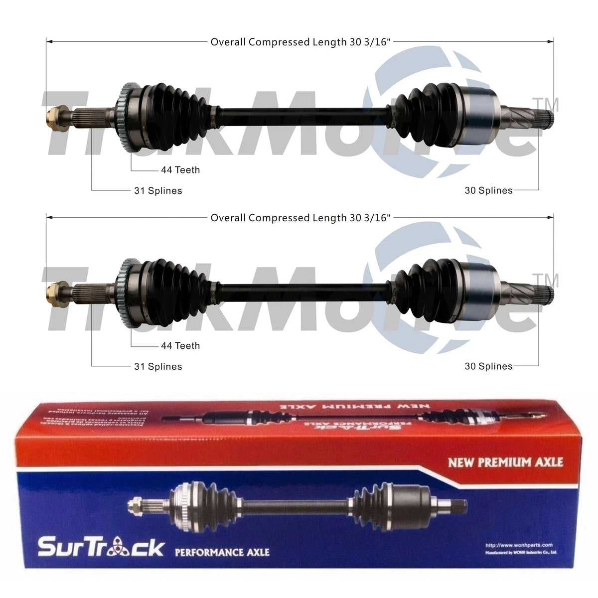 Set of 2 Rear CV Axle Shafts for Mazda RX-7 (1993–1995)