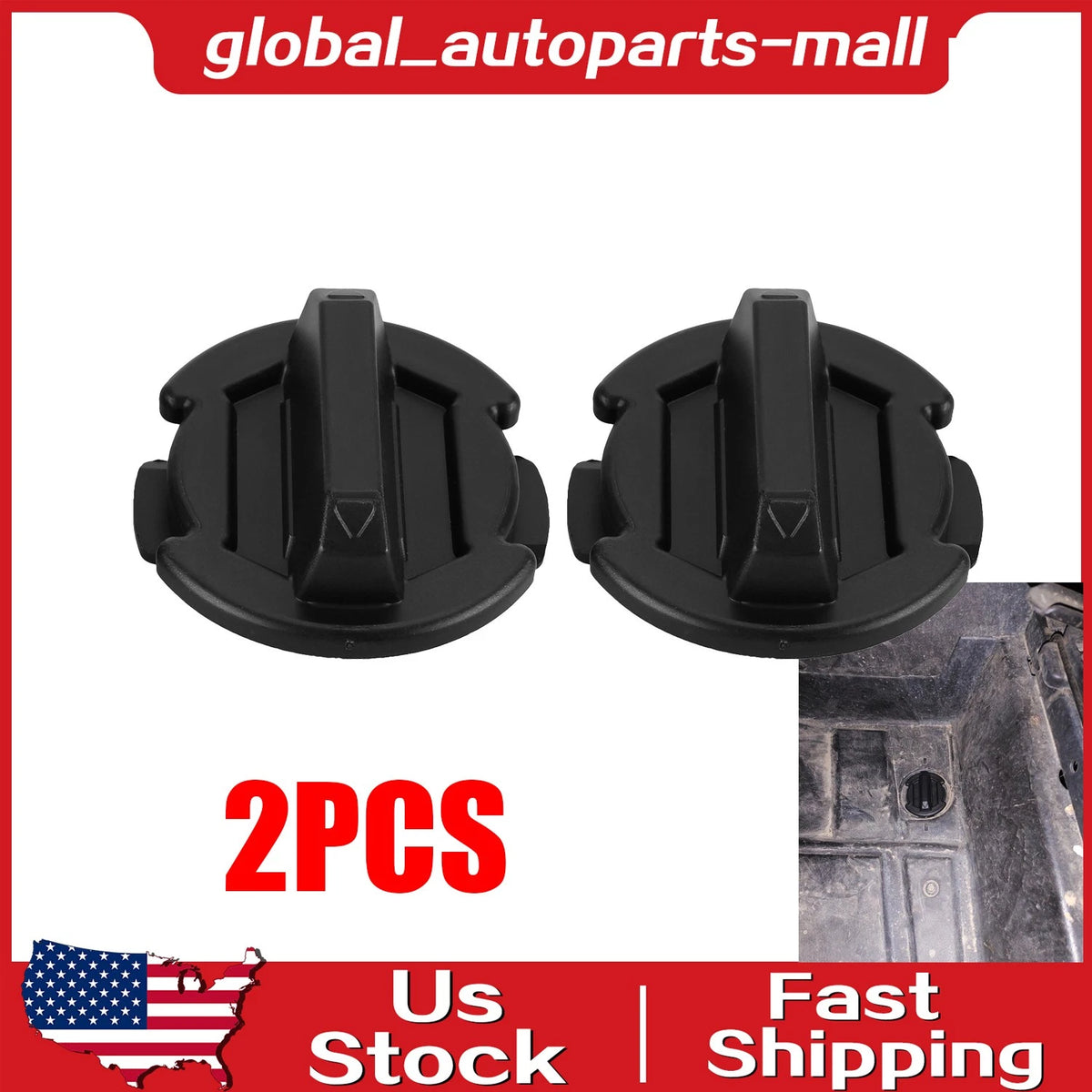 2 Twist Floor Drain Plug for Polaris General RZR 900 1000 Turbo S XP 4 S4 4P RS1 (Replaces 5414694)