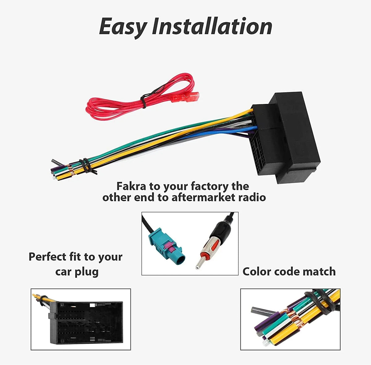 Radio Wire Harness Antenna Adapter Plug for Jeep Dodge Ram Chrysler (2015–2020)
