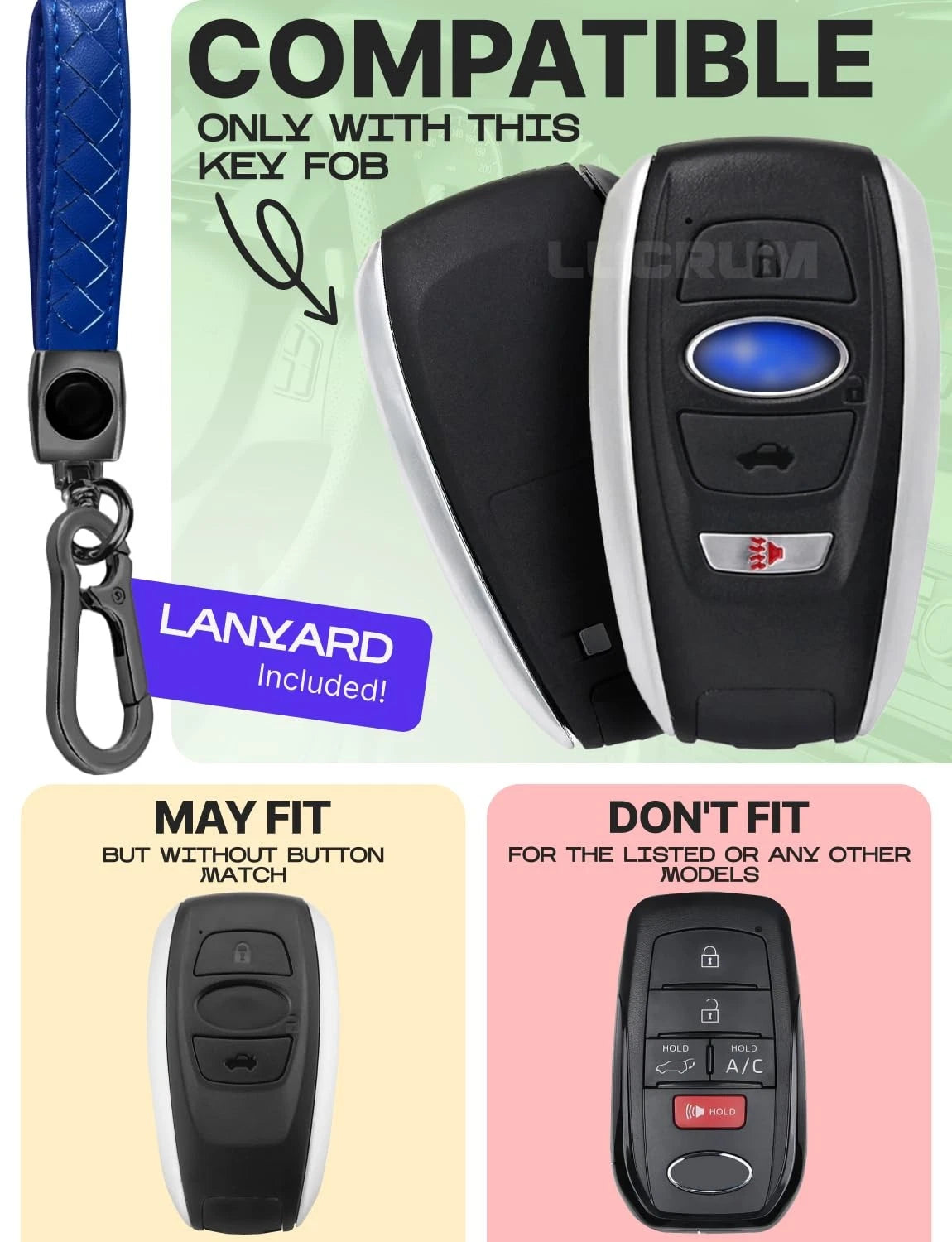 TPU Key Fob Cover for Subaru Outback, Crosstrek, Forester (2010–2023)