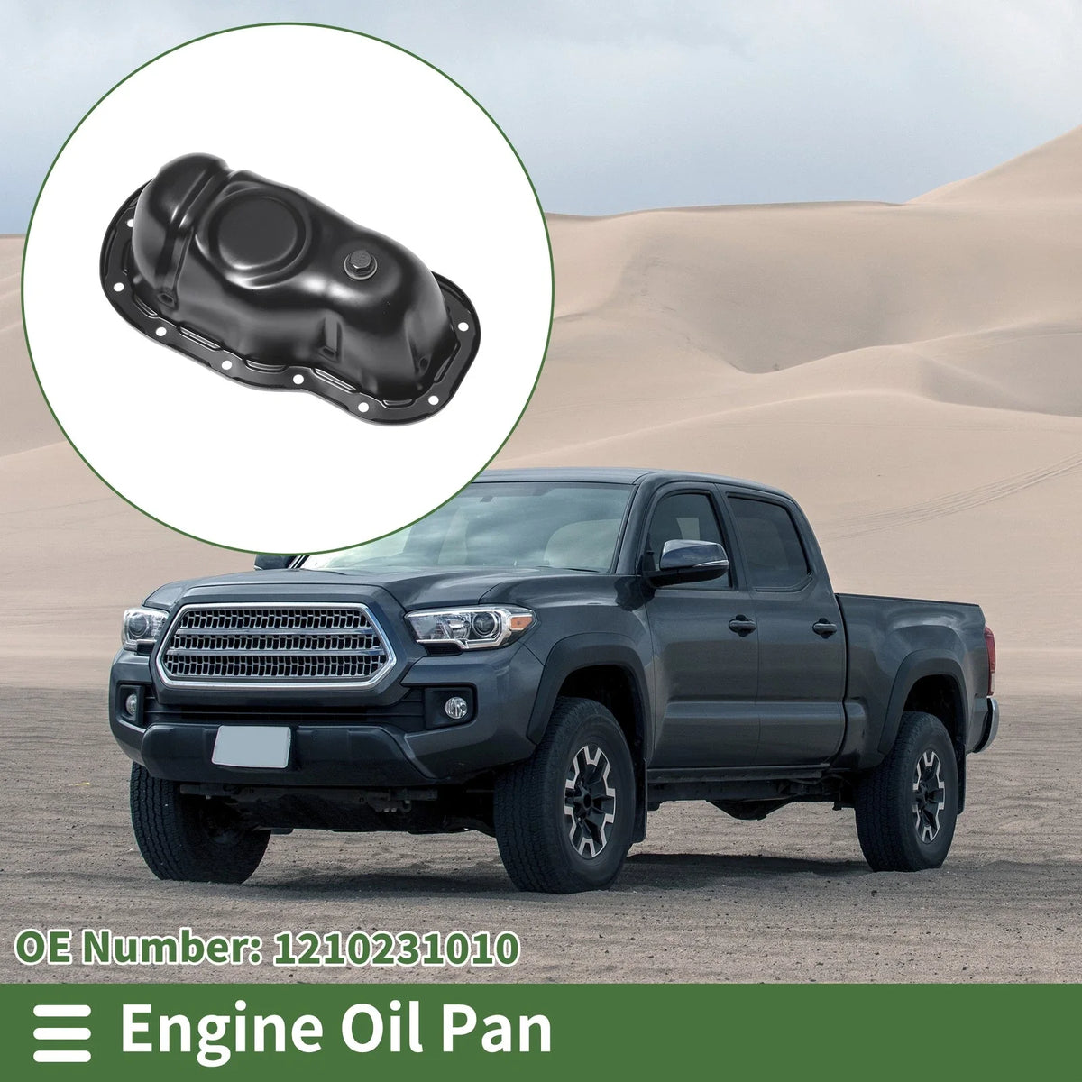 1 Pc Engine Oil Pan No.1210231010 for Toyota Tacoma (2006–2013) Iron Black
