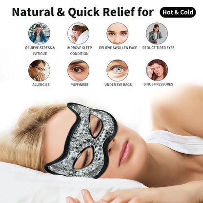 Cooling & Heating Eye Mask for Puffy Eyes (Hot/Cold Use) - Black